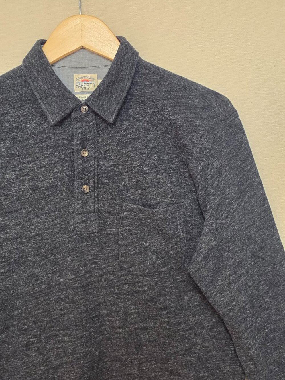 Faherty Long Sleeve Polo S